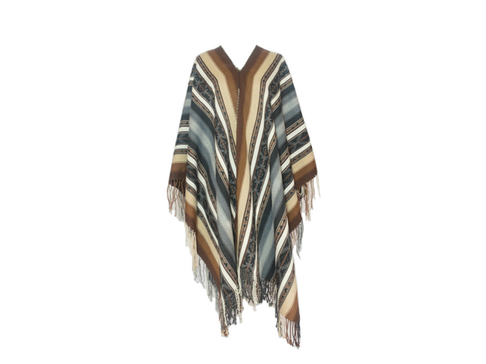 Alpaca poncho "Rainbow, Suns and Stars"