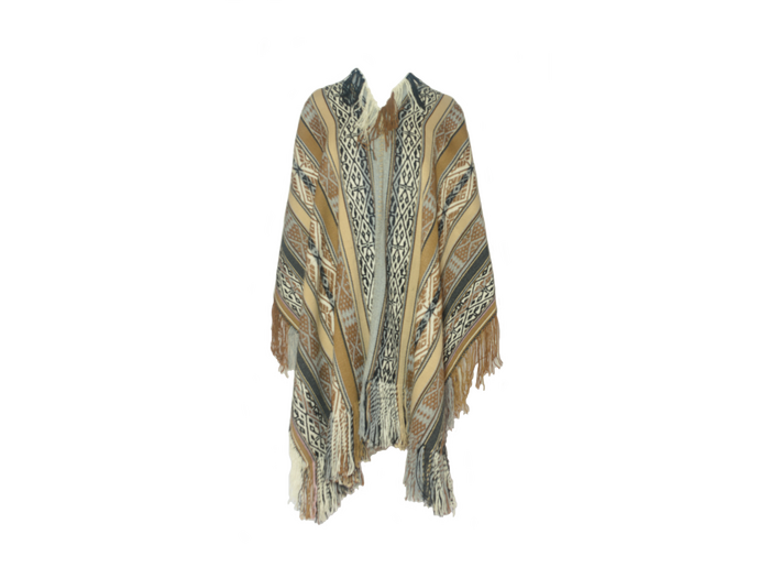Undyed traditional alpaca poncho