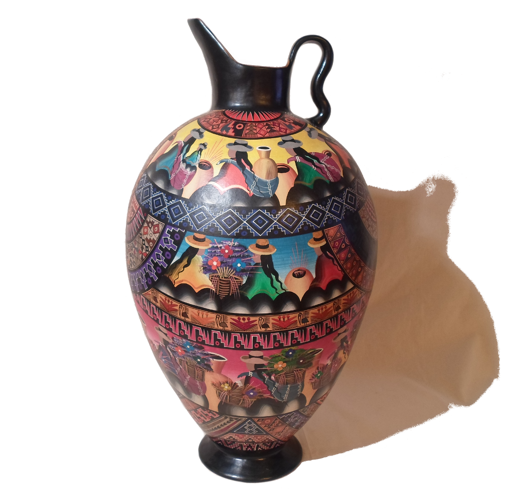 Large ceramic vase with narrow base Inka Market