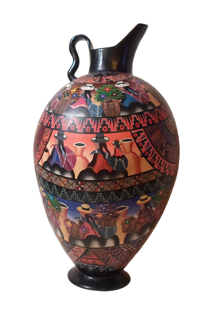 Large ceramic vase with narrow base Inka Market