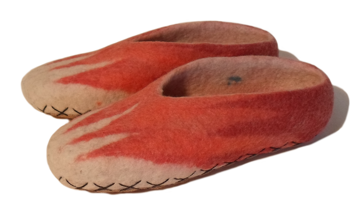 red felt slippers